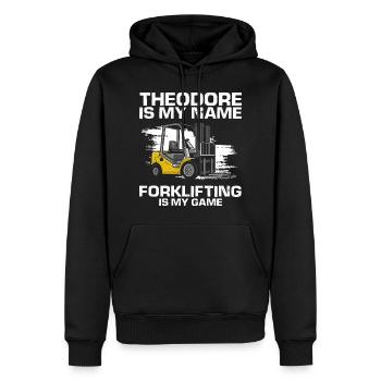 Gabelstaplerfahrer und Lagerhaus Gabestaplerfahrer - Männer Premium Bio Hoodie - Schwarz - Vorne - Nico (187cm)