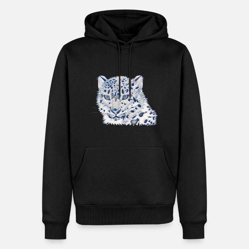 léopard - Sweat à capuche Premium bio Homme - noir