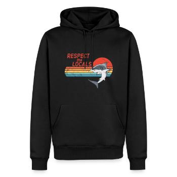 Respect the Locals - Männer Premium Bio Hoodie - Schwarz - Vorne - Nico (187cm)