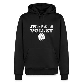 Ich kann nicht Volleyball haben - Männer Premium Bio Hoodie - Schwarz - Vorne - Nico (187cm)
