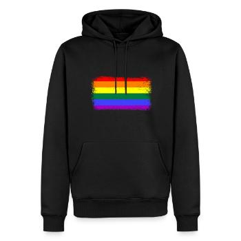 Pride, LGBTQ, cooles Regenbogen Design - Männer Premium Bio Hoodie - Schwarz - Vorne - Nico (187cm)