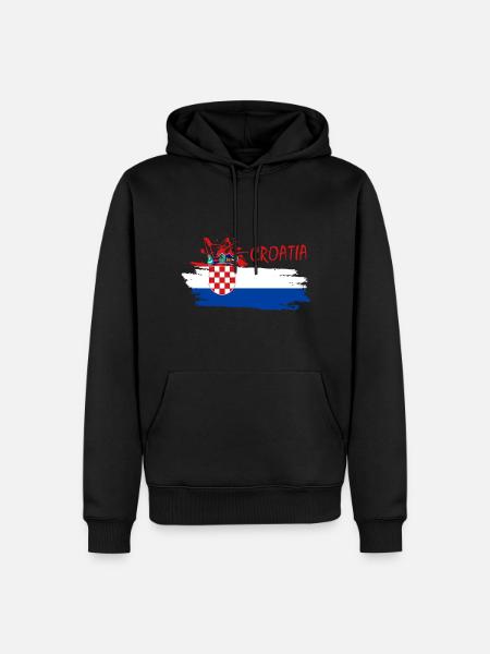 Kroatien - Männer Premium Bio Hoodie - Schwarz