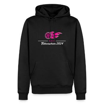 Führerschein 2024 Fahrerlaubnis bestanden Prüfung - Männer Premium Bio Hoodie - Schwarz - Vorne - Nico (187cm)