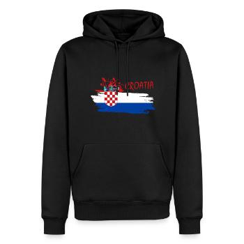 Croatia - Männer Premium Bio Hoodie - Schwarz - Vorne - Nico (187cm)