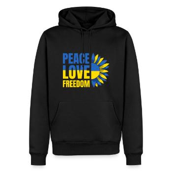 Ukraine Flagge Peace Ukrainische Fahne Frieden - Männer Premium Bio Hoodie - Schwarz - Vorne - Nico (187cm)
