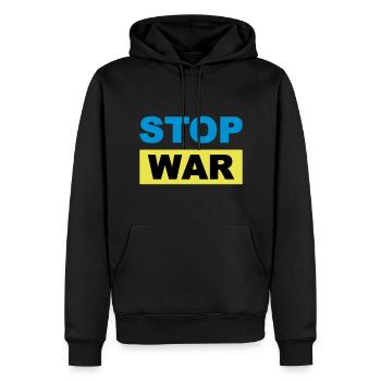 ukraine stop war - Männer Premium Bio Hoodie - Schwarz - Vorne - Nico (187cm)