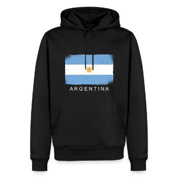 Argentine Drapeau Amérique du Sud Drapeau argentin - Sweat à capuche Premium bio Homme - noir - Devant - Nico (187cm)