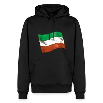 Italie Drapeau Vintage Drapeau Italien Occasion Look - Sweat à capuche Premium bio Homme - noir - Devant - Nico (187cm)