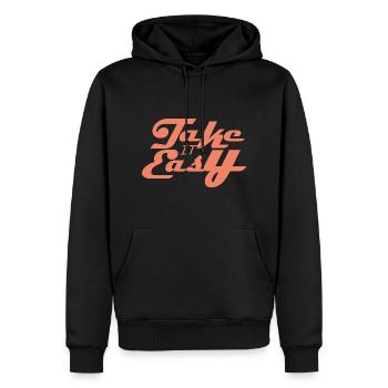 Take It Easy - Men’s Premium Organic Hoodie - black - Front - Nico (187cm)
