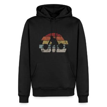 Musculation Bodybuilder GYM Fitnessstudio Retro - Sweat à capuche Premium bio Homme - noir - Devant - Nico (187cm)