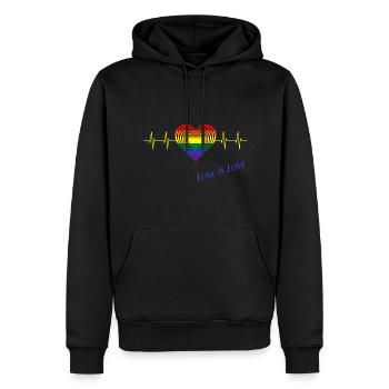 LGBTQ, Pride, Love is Love - Männer Premium Bio Hoodie - Schwarz - Vorne - Nico (187cm)