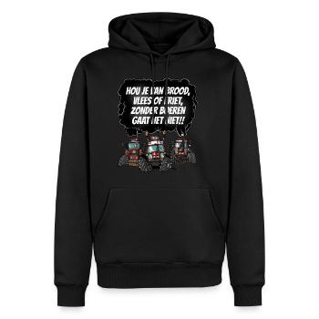 tshirt pain 3x marron - Sweat à capuche Premium bio Homme - noir - Devant - Nico (187cm)