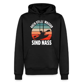 Kajak Geschenkidee Kanu Paddeln Kajakfahren - Männer Premium Bio Hoodie - Schwarz - Vorne - Nico (187cm)