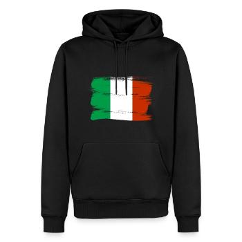 Drapeau de l’Italie Drapeau italien Vintage Look vieilli - Sweat à capuche Premium bio Homme - noir - Devant - Nico (187cm)