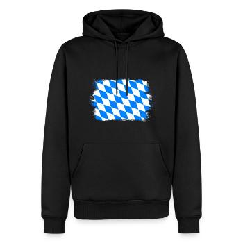 Drapeau bavarois d’occasion Look Drapeau bavarois Vintage - Sweat à capuche Premium bio Homme - noir - Devant - Nico (187cm)