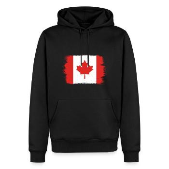 Drapeau du Canada Feuille d’érable Drapeau canadien Canada - Sweat à capuche Premium bio Homme - noir - Devant - Nico (187cm)