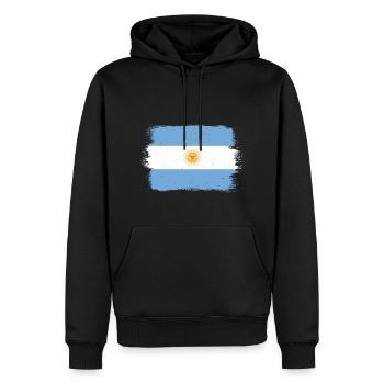 Argentine Drapeau Amérique du Sud Drapeau argentin - Sweat à capuche Premium bio Homme - noir - Devant - Nico (187cm)