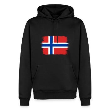 Norvège Drapeau Scandinavie Drapeau norvégien - Sweat à capuche Premium bio Homme - noir - Devant - Nico (187cm)