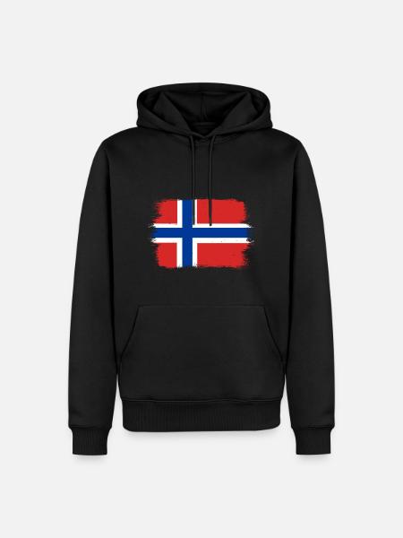 Norge flagg Skandinavia Norsk flagg - Premium økologisk hettegenser for menn - svart