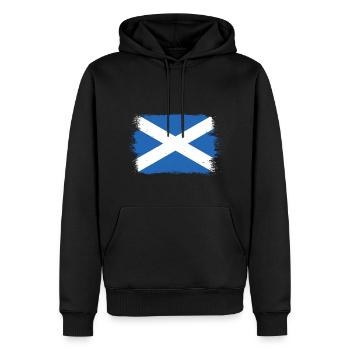 Drapeau écossais Drapeau écossais Alba GB Royaume-Uni - Sweat à capuche Premium bio Homme - noir - Devant - Nico (187cm)