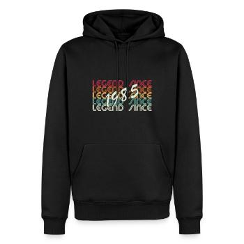 Legende seit 1985 - Männer Premium Bio Hoodie - Schwarz - Vorne - Nico (187cm)