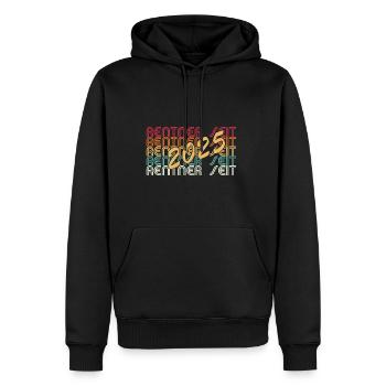 Rentner seit 2025 - Männer Premium Bio Hoodie - Schwarz - Vorne - Nico (187cm)