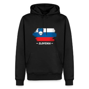 Slowenien Flagge Balkan Slowenische Fahne Vintage - Männer Premium Bio Hoodie - Schwarz - Vorne - Nico (187cm)