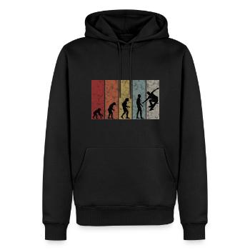 Skateboarder Skateboard Skater Skate Evolution - Männer Premium Bio Hoodie - Schwarz - Vorne - Nico (187cm)