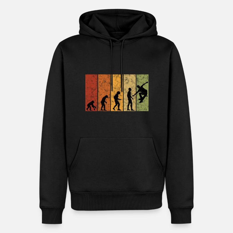 Skateboarder Skateboard Skater Skate Evolution - Männer Premium Bio Hoodie - Schwarz