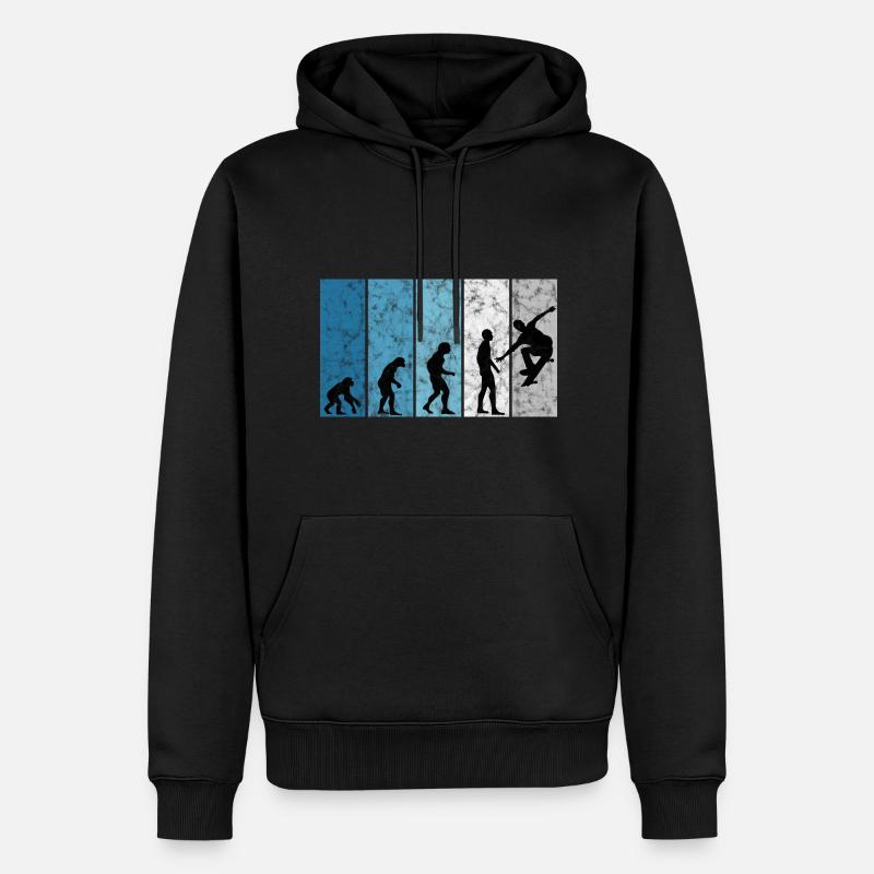 Skateboarder Skateboard Skater Skate Evolution - Sweat à capuche Premium bio Homme - noir