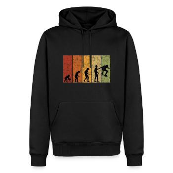 Skateboarder Skateboard Skater Skate Evolution - Männer Premium Bio Hoodie - Schwarz - Vorne - Nico (187cm)