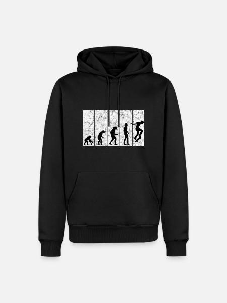 Evolution Skateboarder Skateboard Skater Skate - Men’s Premium Organic Hoodie - black