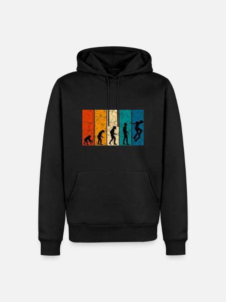 Evolution Skateboarder Skateboard Skater Skate - Men’s Premium Organic Hoodie - black