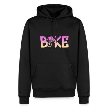 Biken - Männer Premium Bio Hoodie - Schwarz - Vorne - Nico (187cm)
