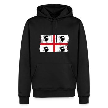 Sardinien Flagge Sardische Fahne Sardegna Fahne - Männer Premium Bio Hoodie - Schwarz - Vorne - Nico (187cm)
