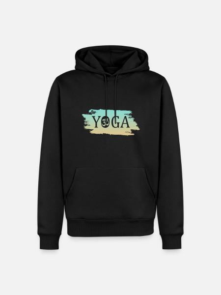 Yoga - Männer Premium Bio Hoodie - Schwarz