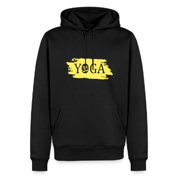 Yoga - Männer Premium Bio Hoodie - Schwarz - Vorne - Nico (187cm)