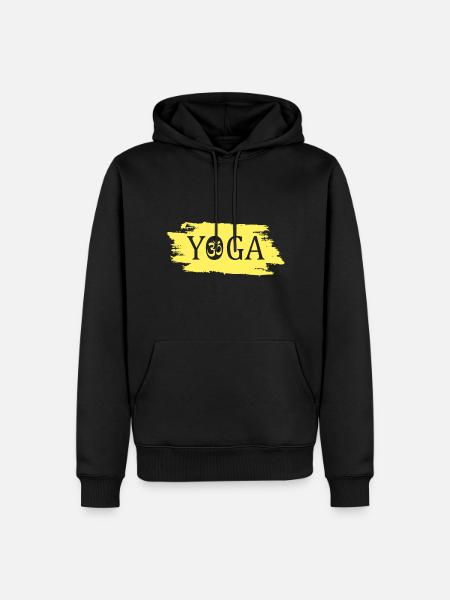 Yoga - Männer Premium Bio Hoodie - Schwarz