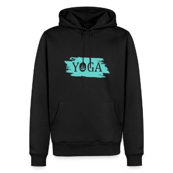Yoga - Männer Premium Bio Hoodie - Schwarz - Vorne - Nico (187cm)