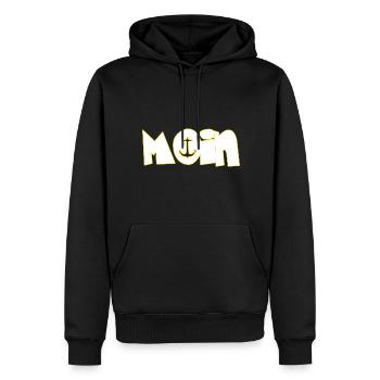 Moin - Männer Premium Bio Hoodie - Schwarz - Vorne - Nico (187cm)
