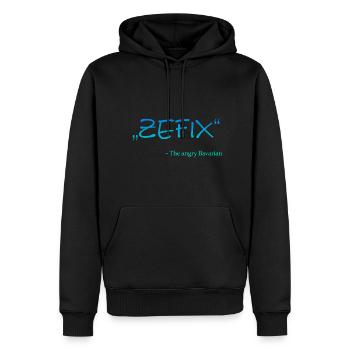 Zefix -The angry Bavarian - Bayern Spruch - Männer Premium Bio Hoodie - Schwarz - Vorne - Nico (187cm)