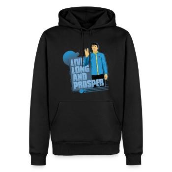 Star Trek The Original Series Live And Prosper - Sweat à capuche Premium bio Homme - noir - Devant - Nico (187cm)