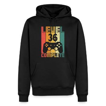 36. Geburtstag Gamer Level 36 Complete 36 Jahre - Männer Premium Bio Hoodie - Schwarz - Vorne - Nico (187cm)