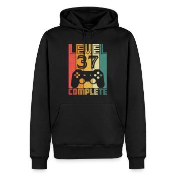 37. Geburtstag Gamer Level 37 Complete 37 Jahre - Männer Premium Bio Hoodie - Schwarz - Vorne - Nico (187cm)