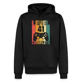 41. Geburtstag Gamer Level 41 Complete 41 Jahre - Männer Premium Bio Hoodie - Schwarz - Vorne - Nico (187cm)