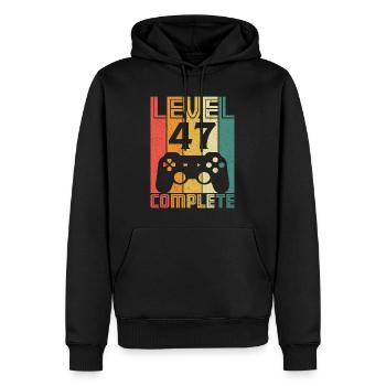47. Geburtstag Gamer Level 47 Complete 47 Jahre - Männer Premium Bio Hoodie - Schwarz - Vorne - Nico (187cm)