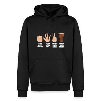 rock paper scissors djembe - Männer Premium Bio Hoodie - Schwarz - Vorne - Nico (187cm)