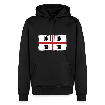 Sardaigne Drapeau Vintage Drapeau Sarde Occasion Look - Sweat à capuche Premium bio Homme - noir - Devant - Nico (187cm)
