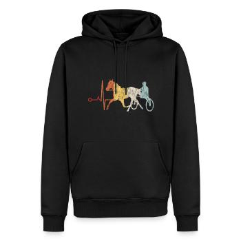 Traber Trabrennen in retro oder vintage Style - Männer Premium Bio Hoodie - Schwarz - Vorne - Nico (187cm)