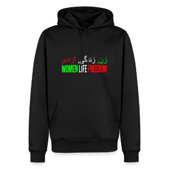 Women life freedom jin jiyan azadi - Sweat à capuche Premium bio Homme - noir - Devant - Nico (187cm)